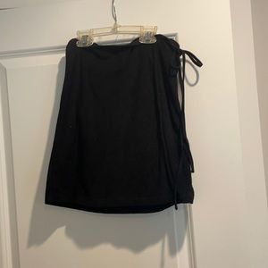 Never worn black Princess Polly terry cloth wrap skirt with zipper on side!
